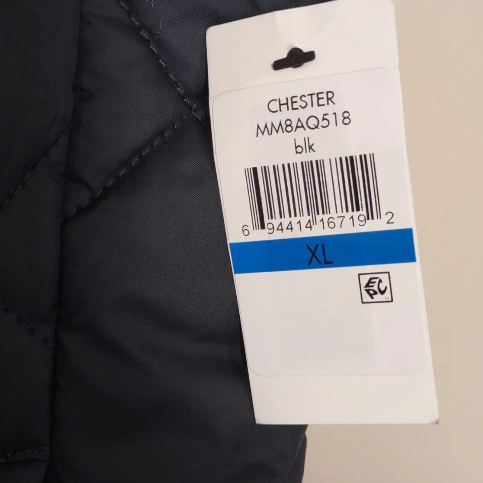 Marc NY Chester Quilted Vest Jacket XL Black