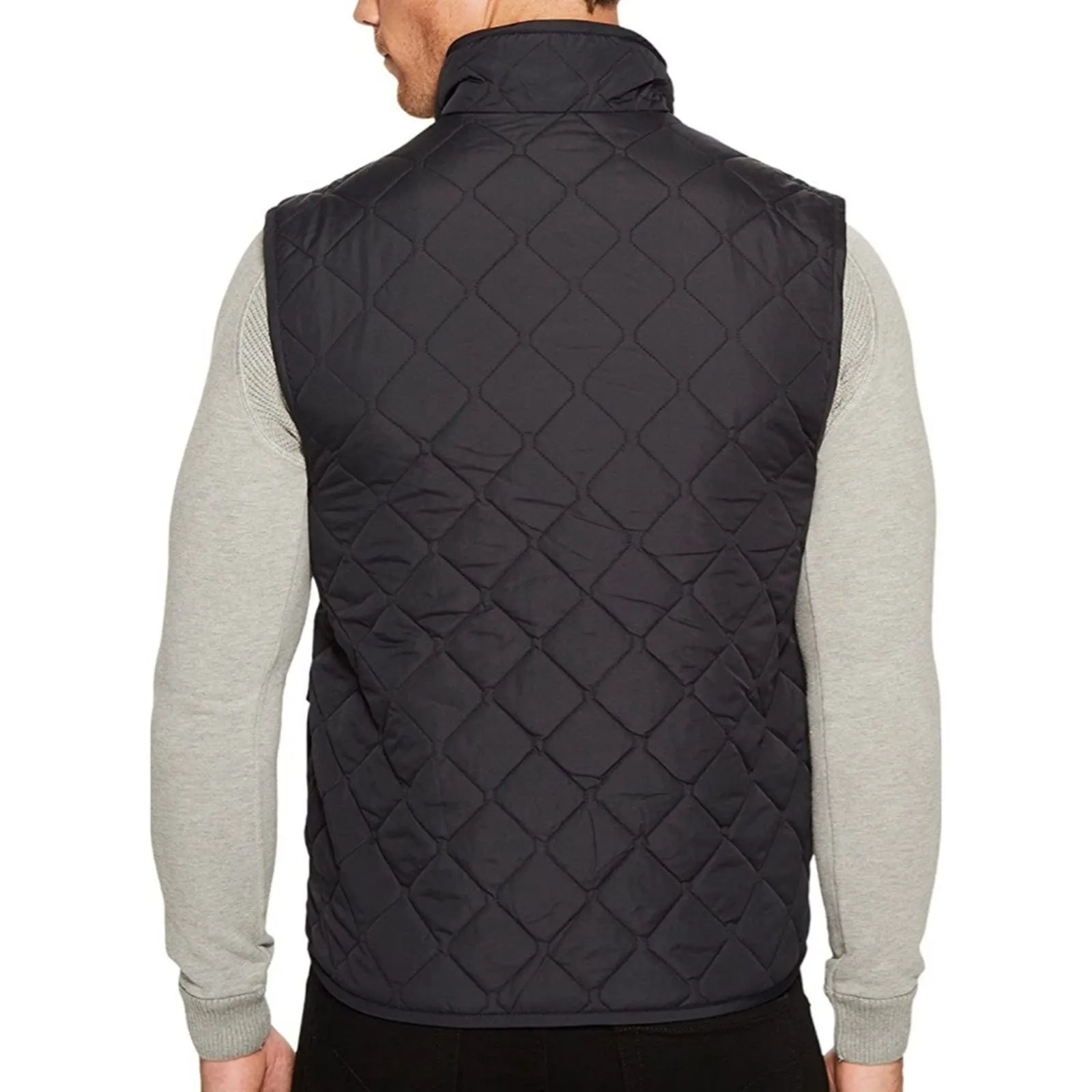 Marc NY Chester Quilted Vest Jacket XL Black