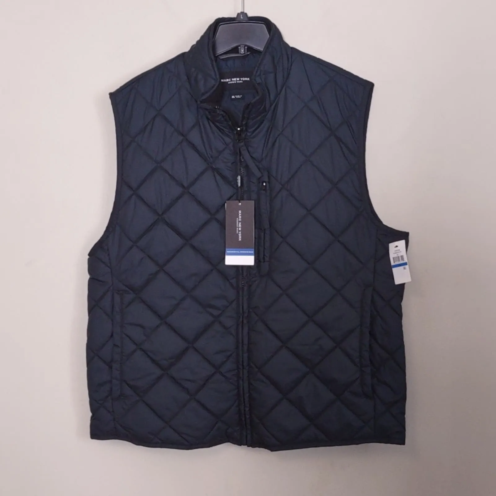 Marc NY Chester Quilted Vest Jacket XL Black