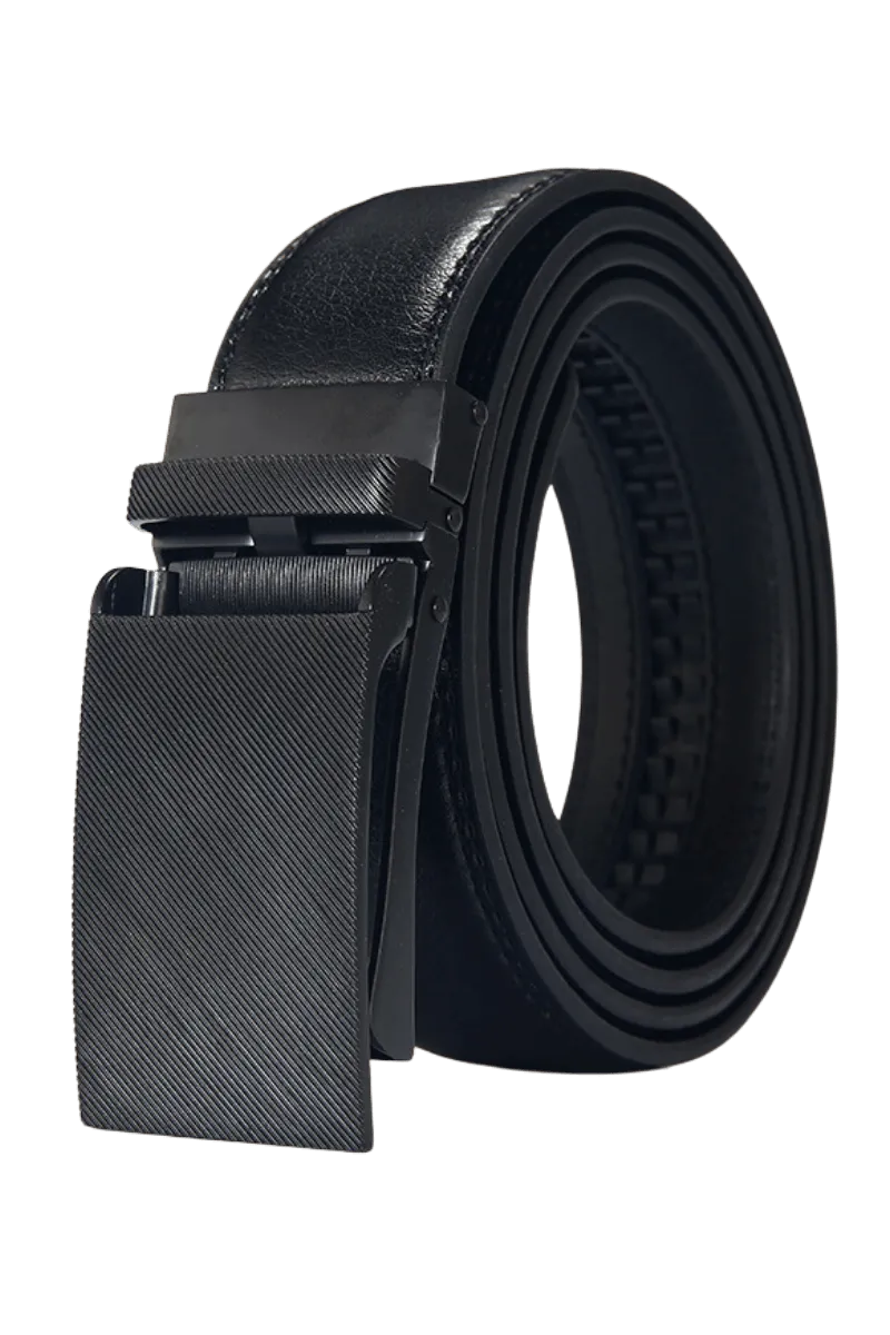 Men's Black Leather Dress Regular Belt