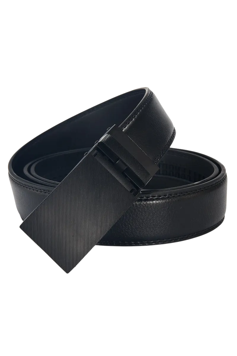 Men's Black Leather Dress Regular Belt