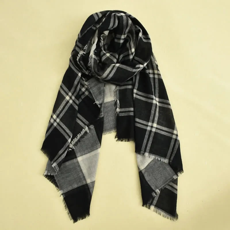 Men's Causal British Style Plaid Scarf