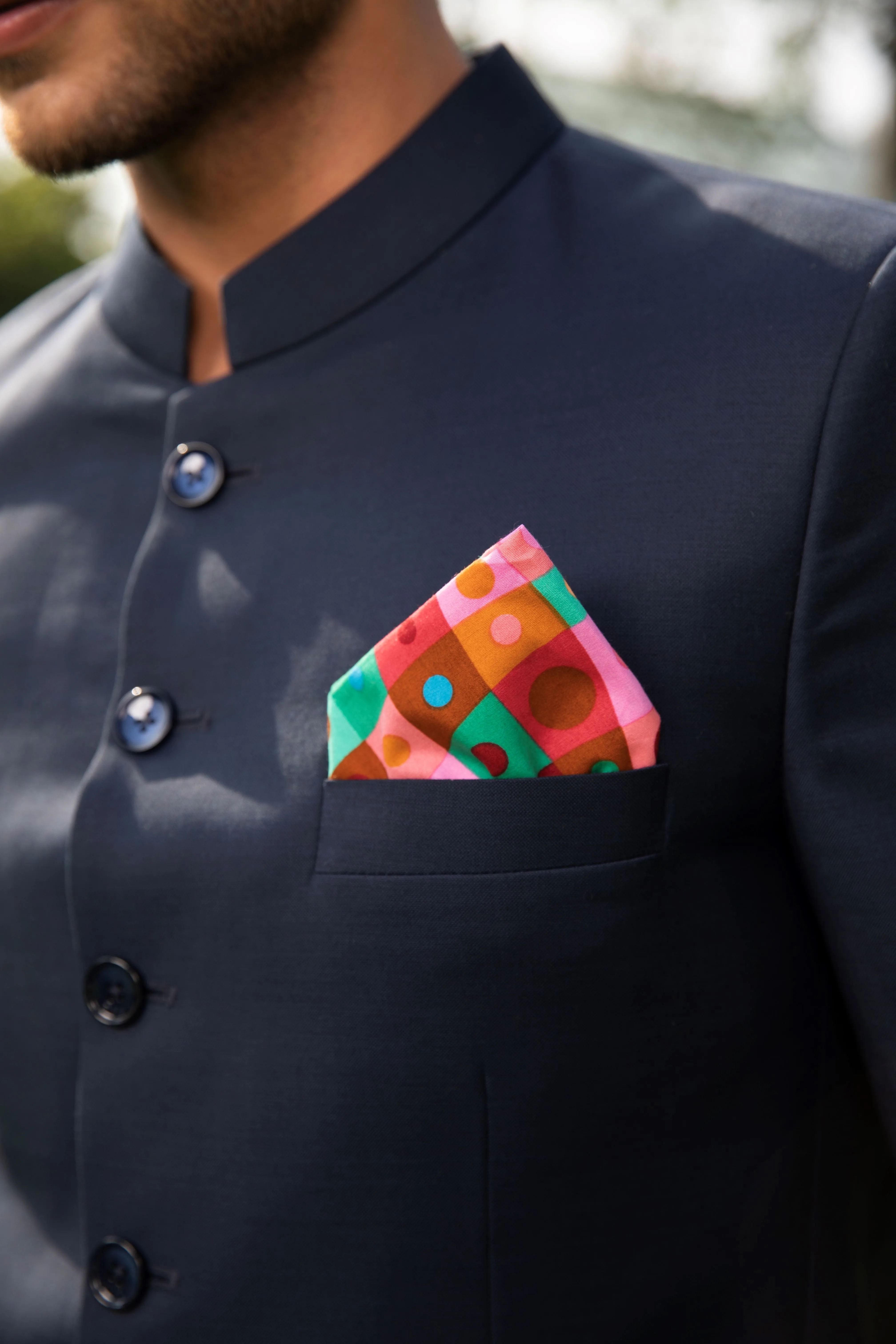 Men's Multi Polka-Dot Pocket Square | Stylish Cotton Handkerchief