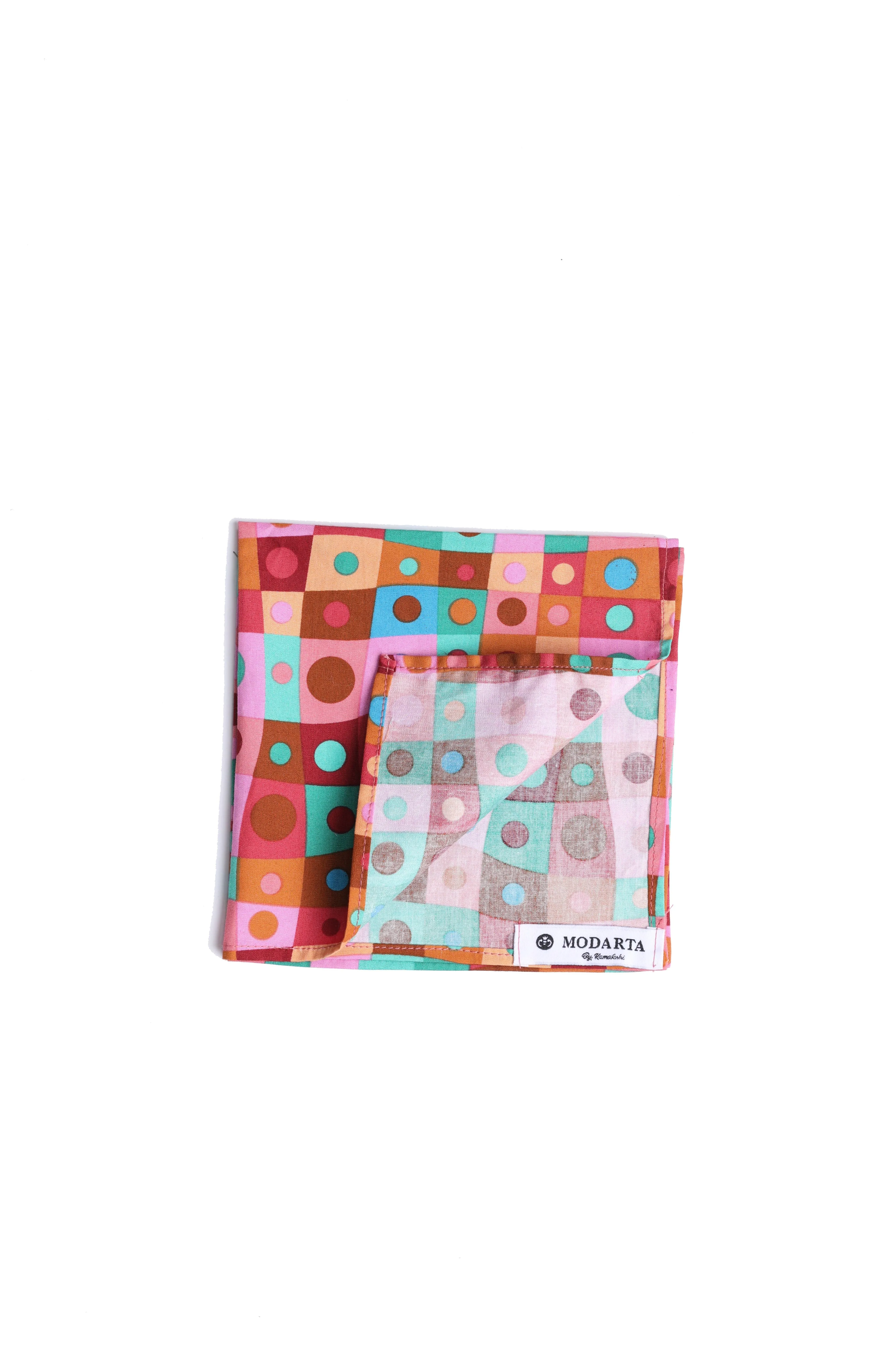 Men's Multi Polka-Dot Pocket Square | Stylish Cotton Handkerchief