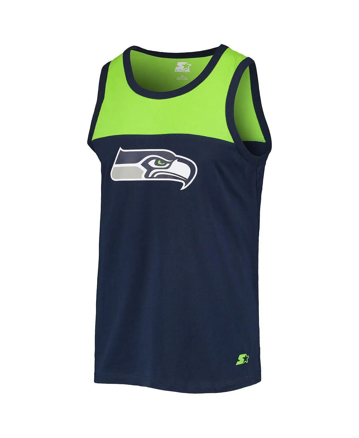 Men's Navy Blue College Tank Top neon green fashion seattle seahawks team touchdown starter jersey, multi