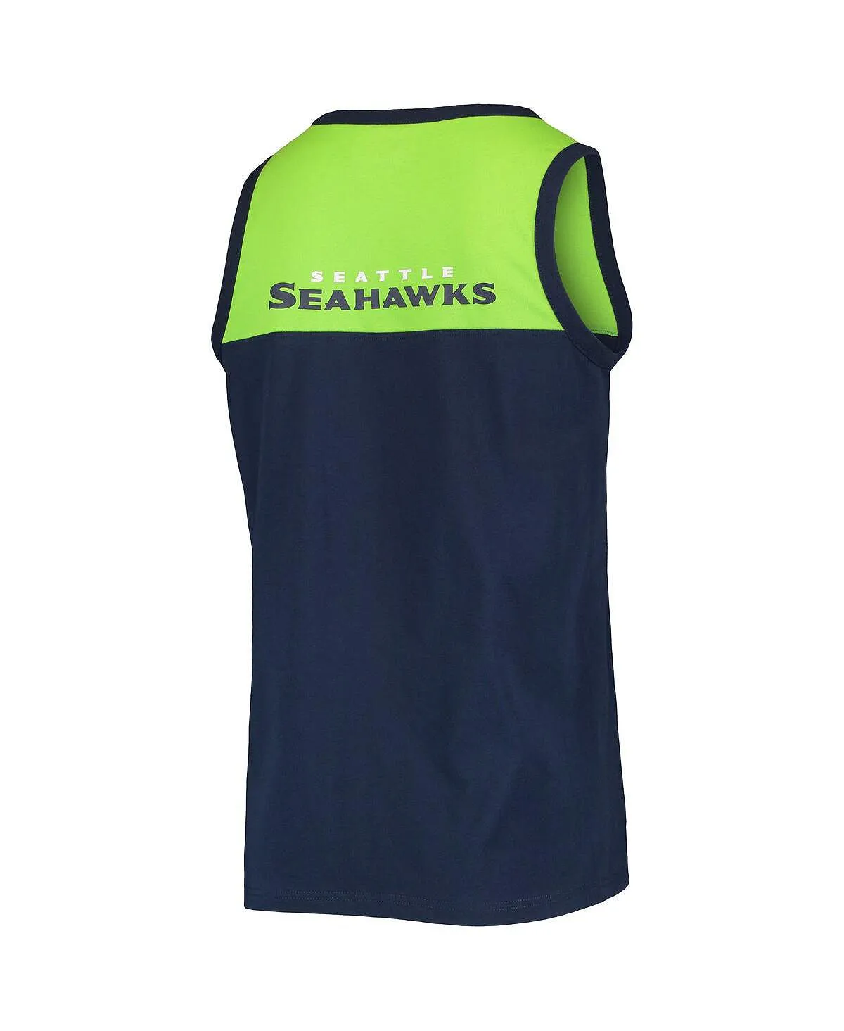 Men's Navy Blue College Tank Top neon green fashion seattle seahawks team touchdown starter jersey, multi