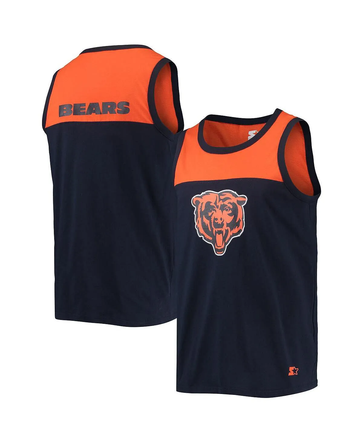 Men's Navy Blue Orange Chicago Bears Team Touchdown Fashion Starter Jersey Multi