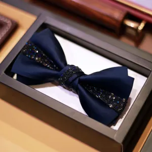 Men's Sparkling Glitter Bow Tie Pocket Square