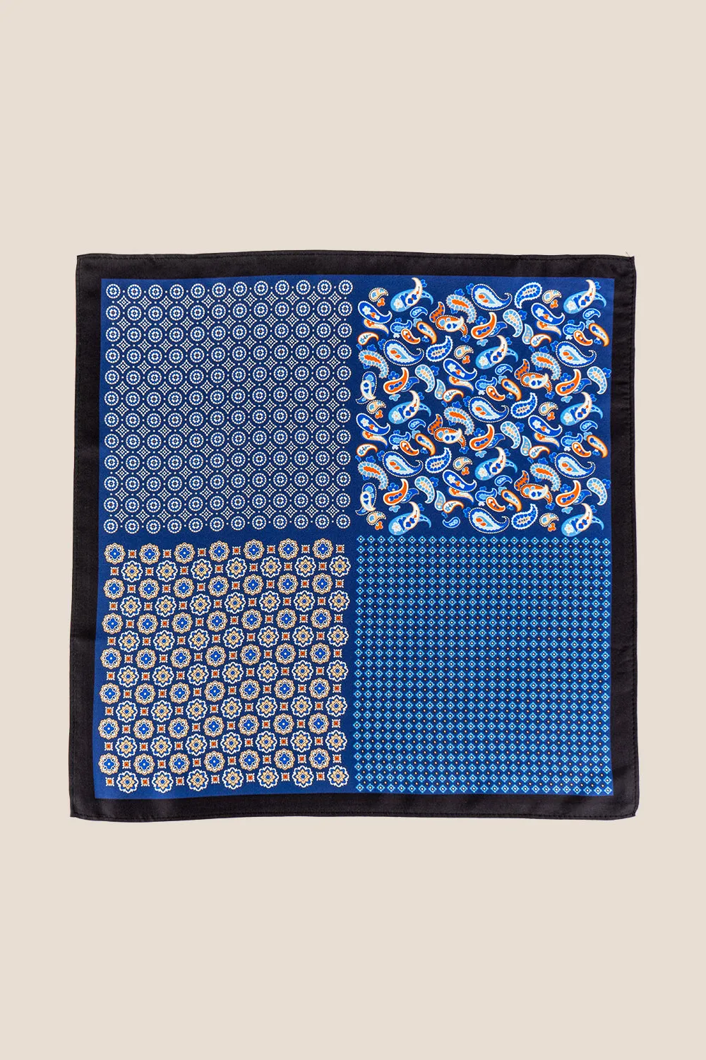 Navy 4 Way Silk Handkerchief