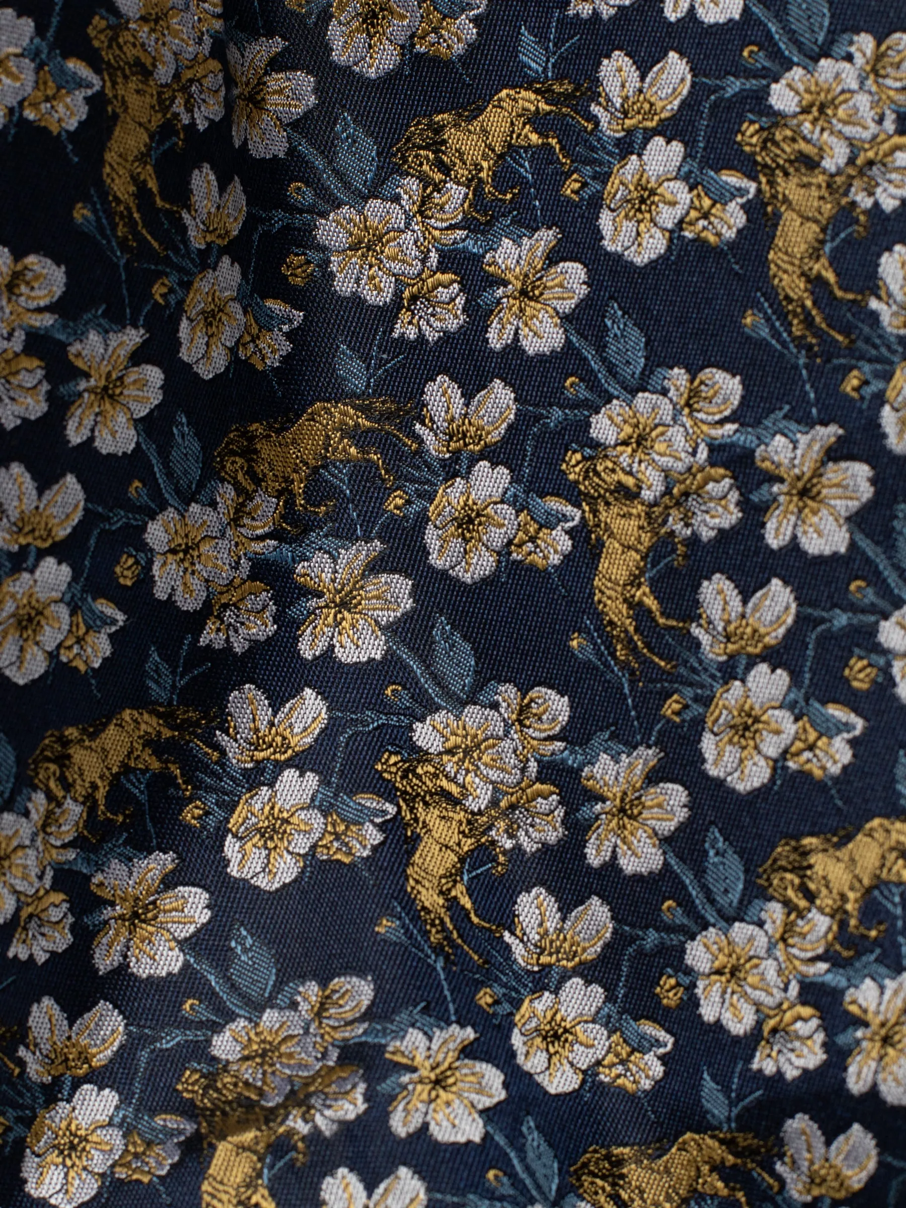 Navy/Yellow Horse Floral Hank