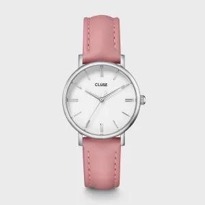 Pavane Petite Leather Pink, Silver Colour