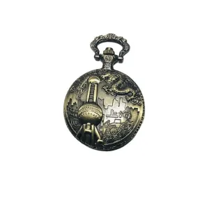 Pocket Watch Vintage Iron Chain Carved Large Travel Commemorative Watch Customized Pocket Watch