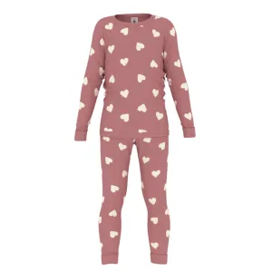 Raspberry White Heart Pajama Set