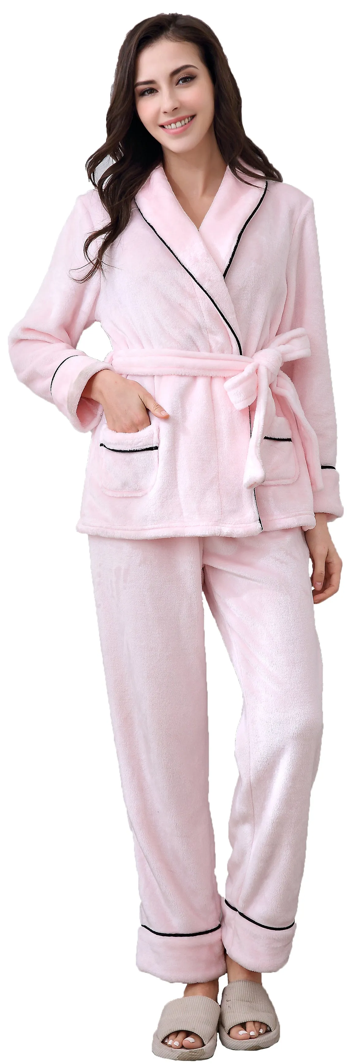 RH Women's Comfy Two Piece Set/ Long Sleeve Dress Sleep-Lounge Pajama RHW2825-27