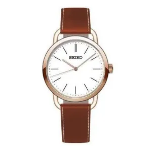 Seiko Classic Brown White Ladies Watch SUR238P1