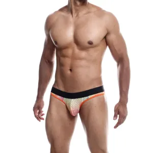 Sexy Male Orange Open-back Jockstrap with Elastic Waistline