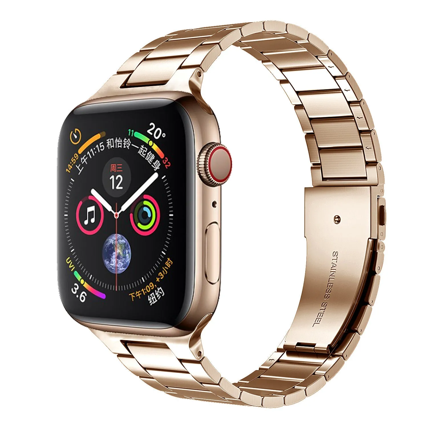 Slim Luxury Stainless Steel Link Band For Apple Watch Multiple Colors Available