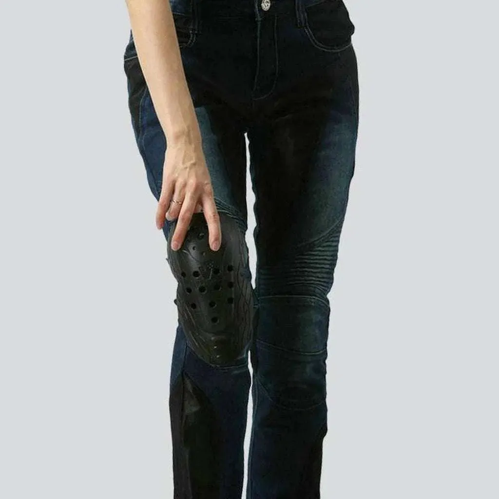 Summer breathable women's biker jeans