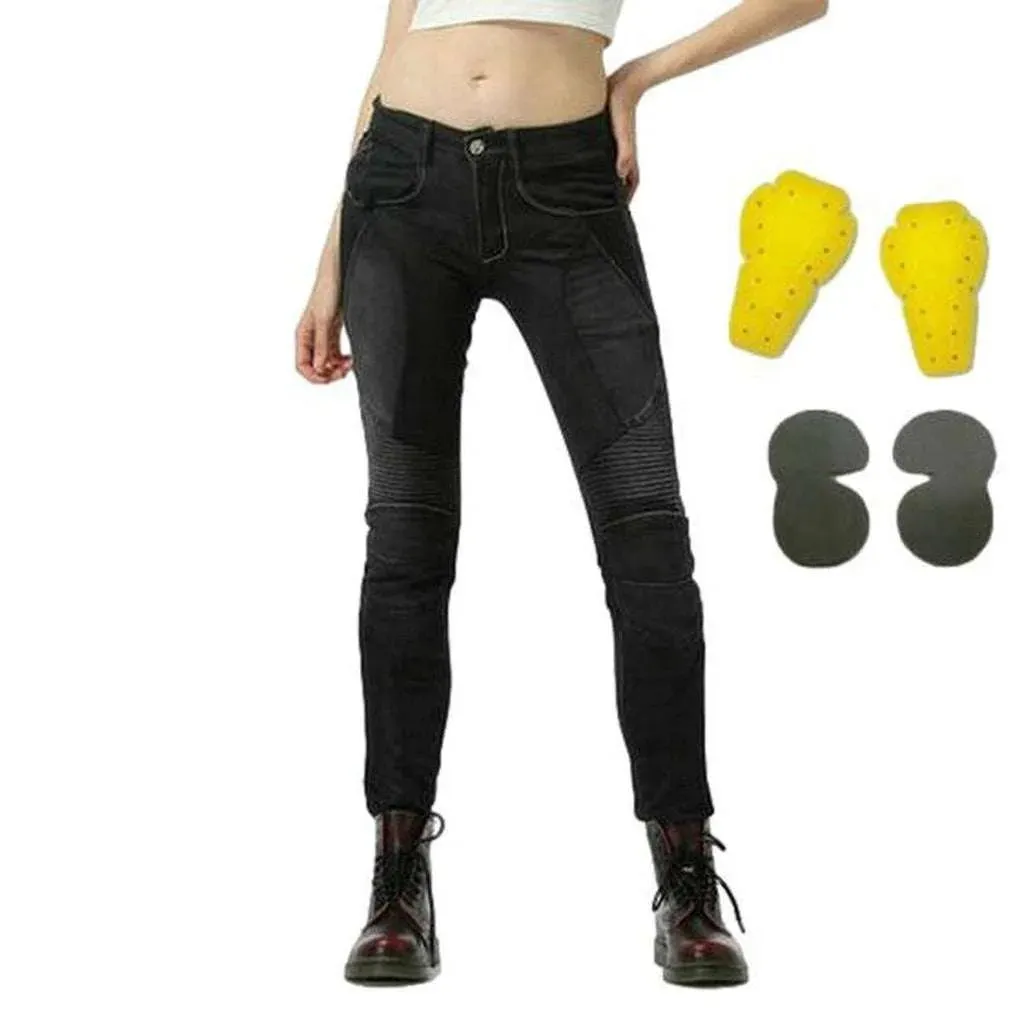 Summer breathable women's biker jeans