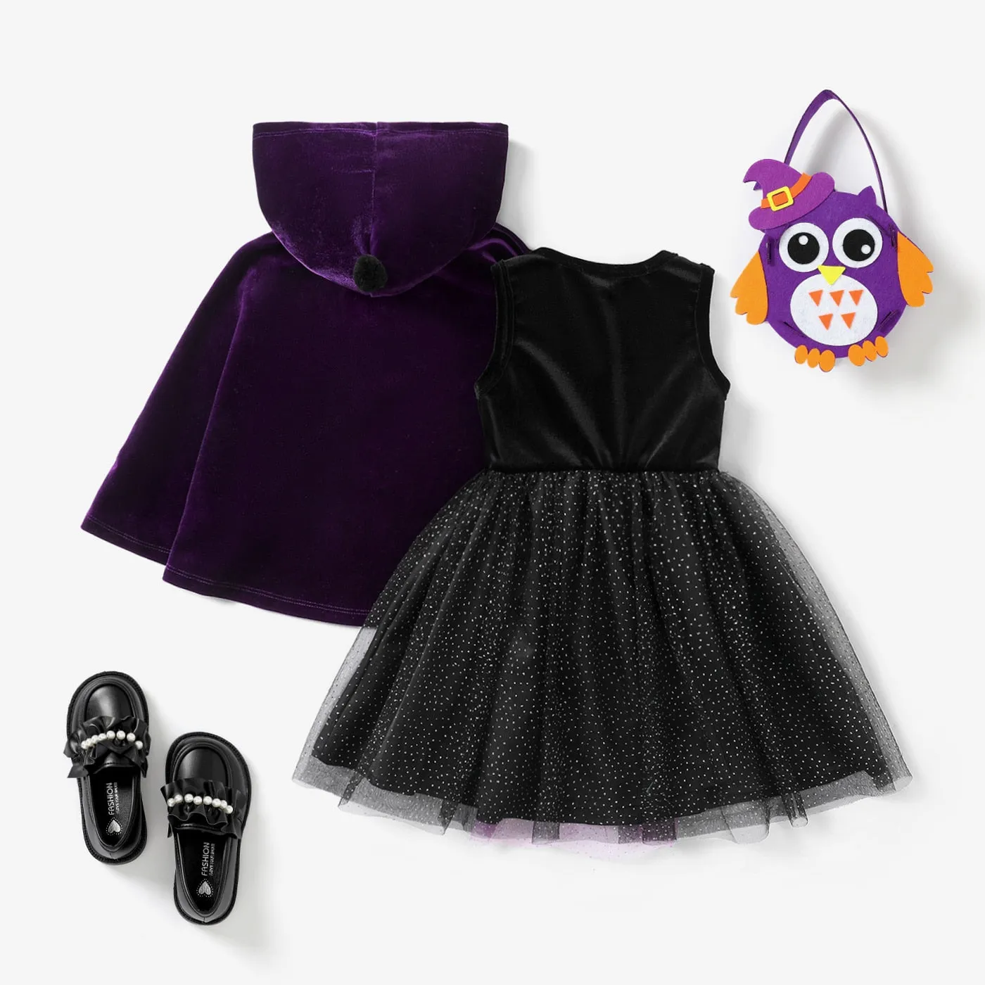 Toddler Girl Sweet Halloween Multi-Layered Dress Set