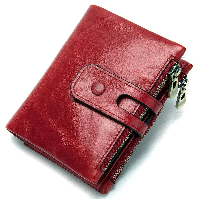 Vintage Durable Double Zipper Fashion Practical Casual Wallet