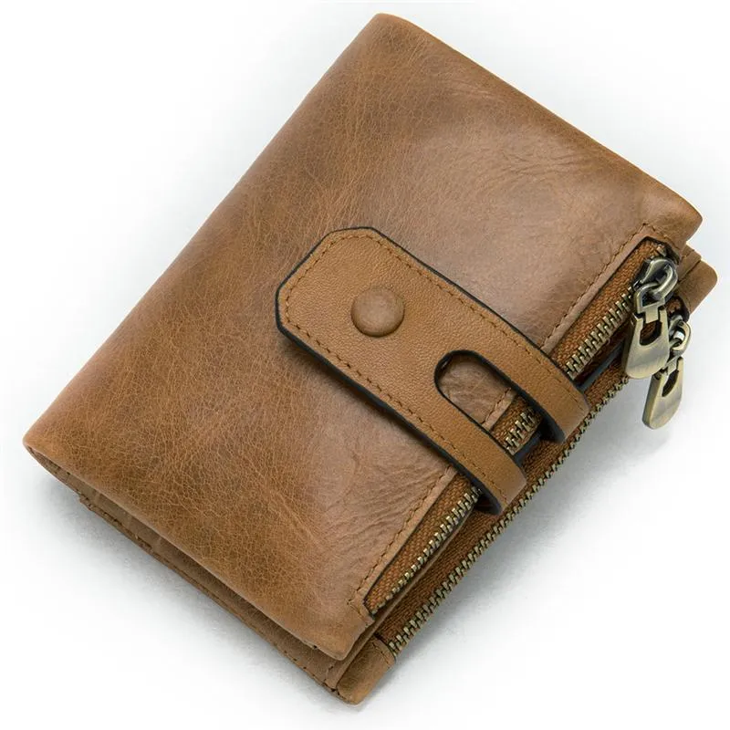 Vintage Durable Double Zipper Fashion Practical Casual Wallet