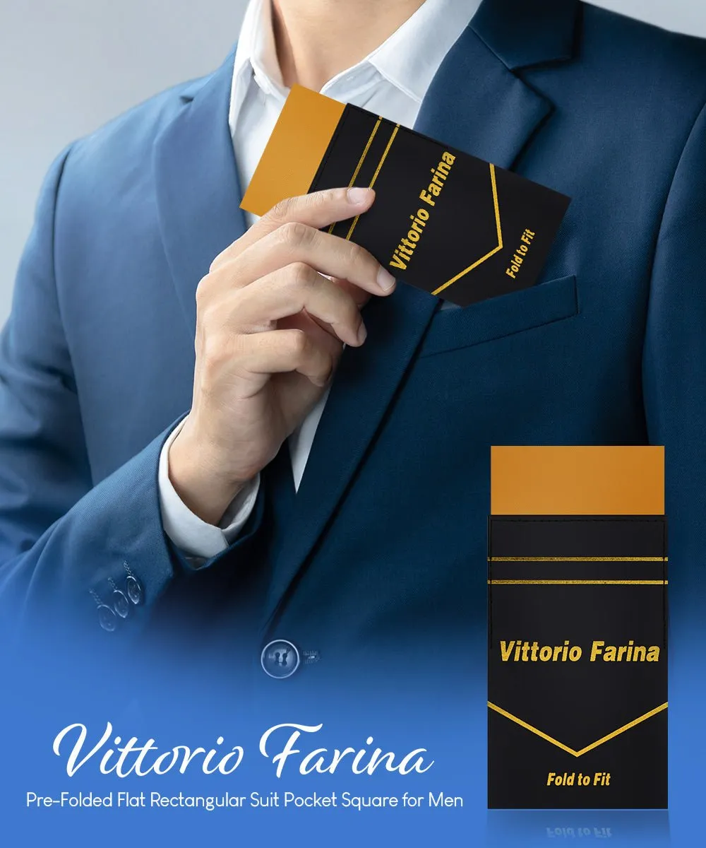 Vittorio Farina Men's Pre-Folded Pocket Square: Flat