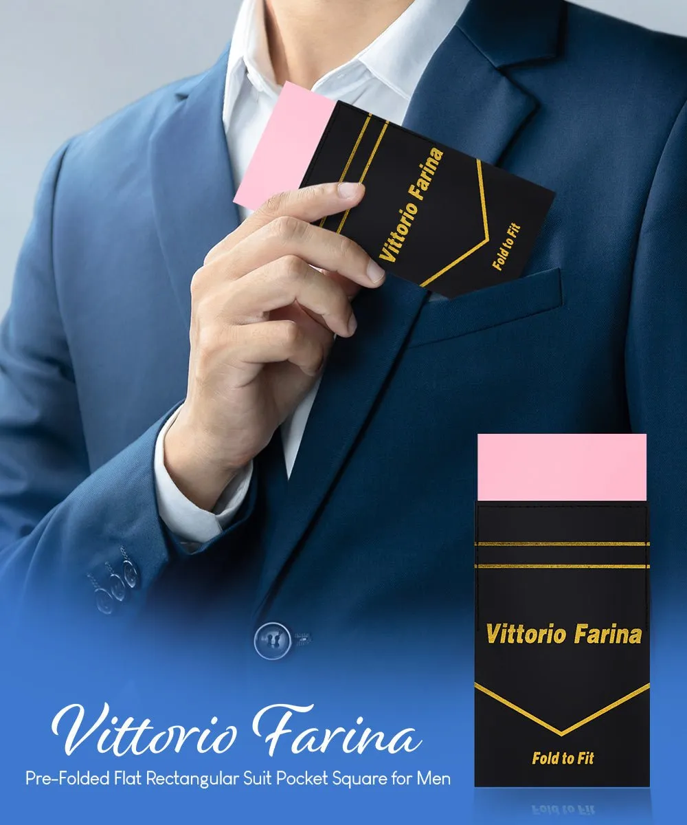 Vittorio Farina Men's Pre-Folded Pocket Square: Flat