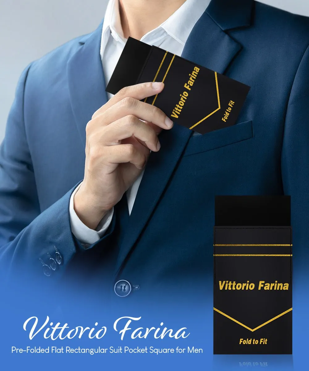 Vittorio Farina Men's Pre-Folded Pocket Square: Flat