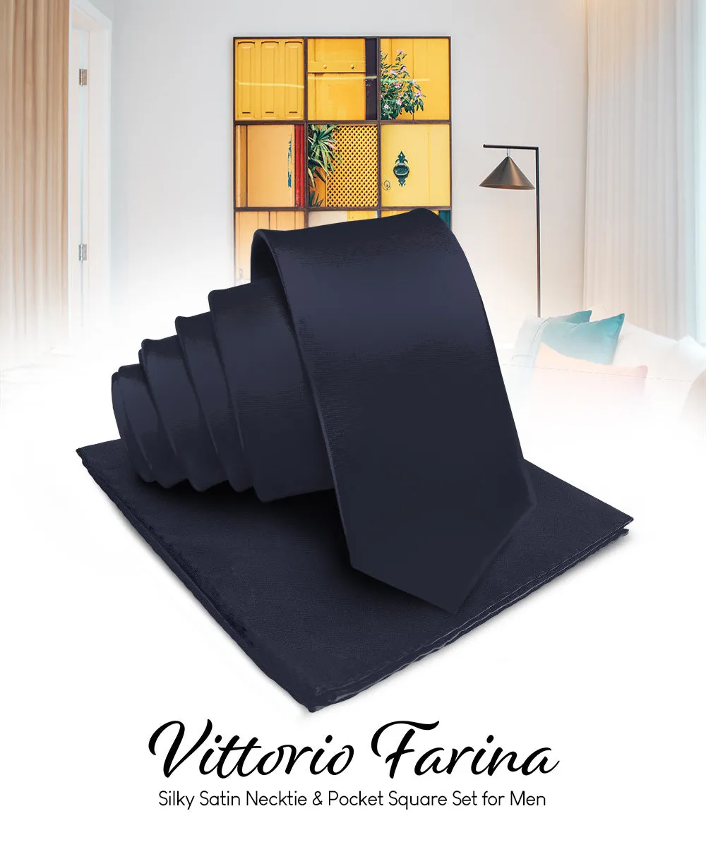 Vittorio Farina Men's Satin Necktie & Pocket Square