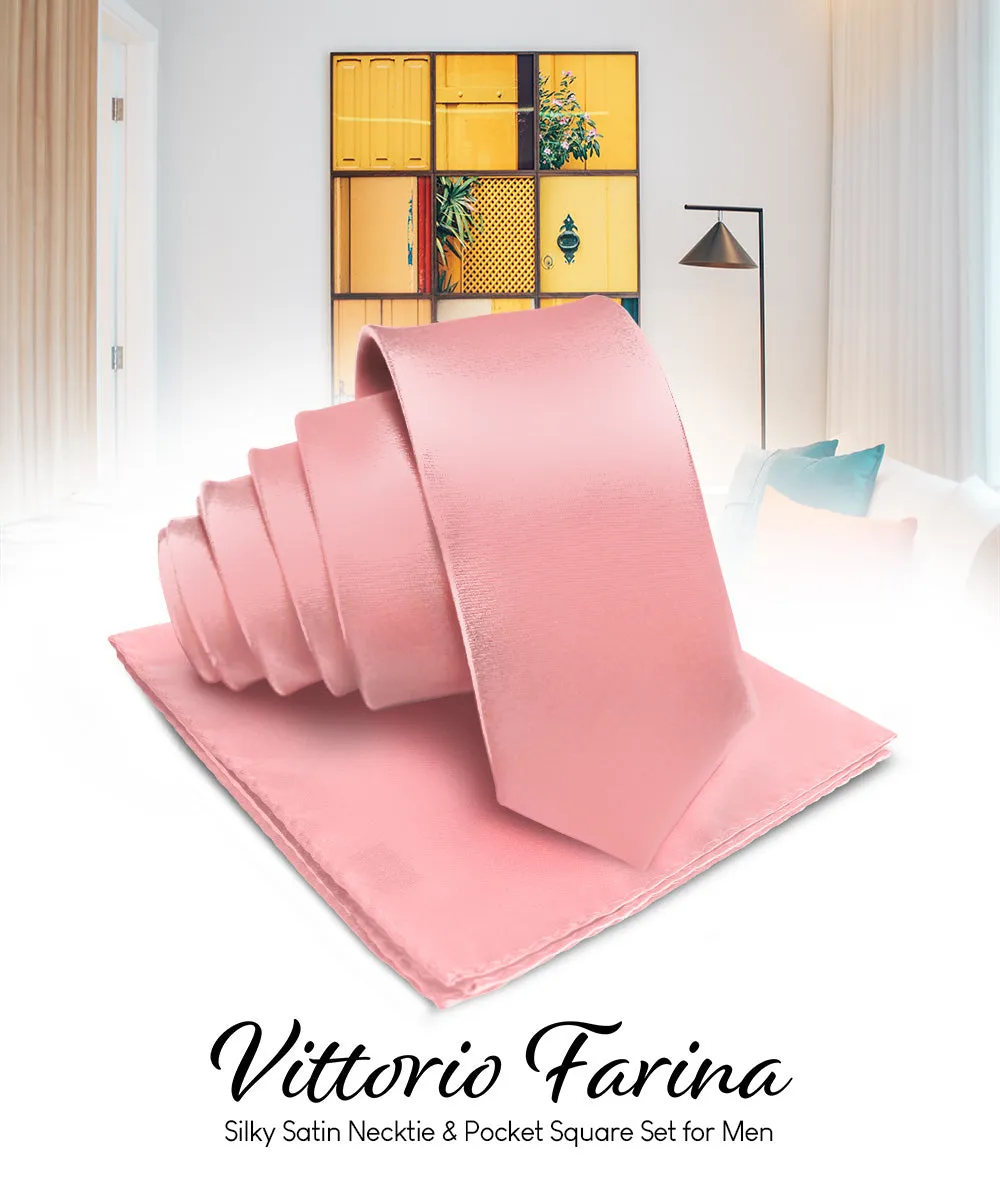 Vittorio Farina Men's Satin Necktie & Pocket Square