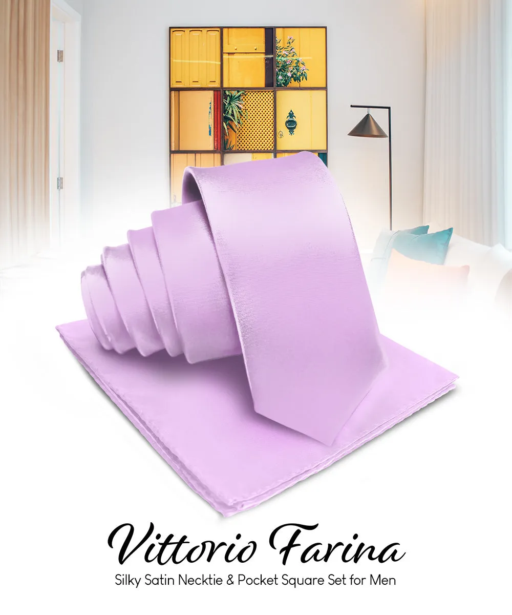 Vittorio Farina Men's Satin Necktie & Pocket Square