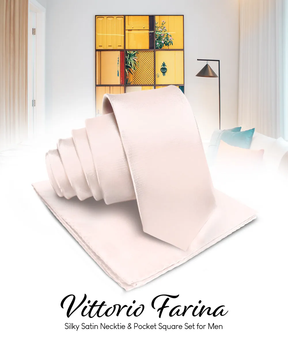 Vittorio Farina Men's Satin Necktie & Pocket Square