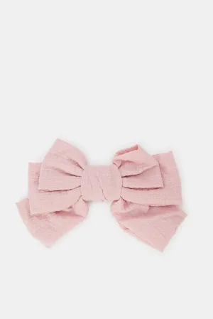 Women Pink Bow Hair Clip