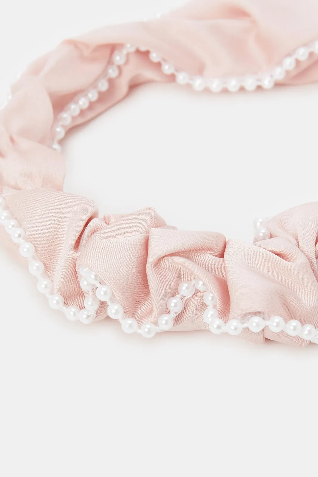 Women Pink Pearls Headband