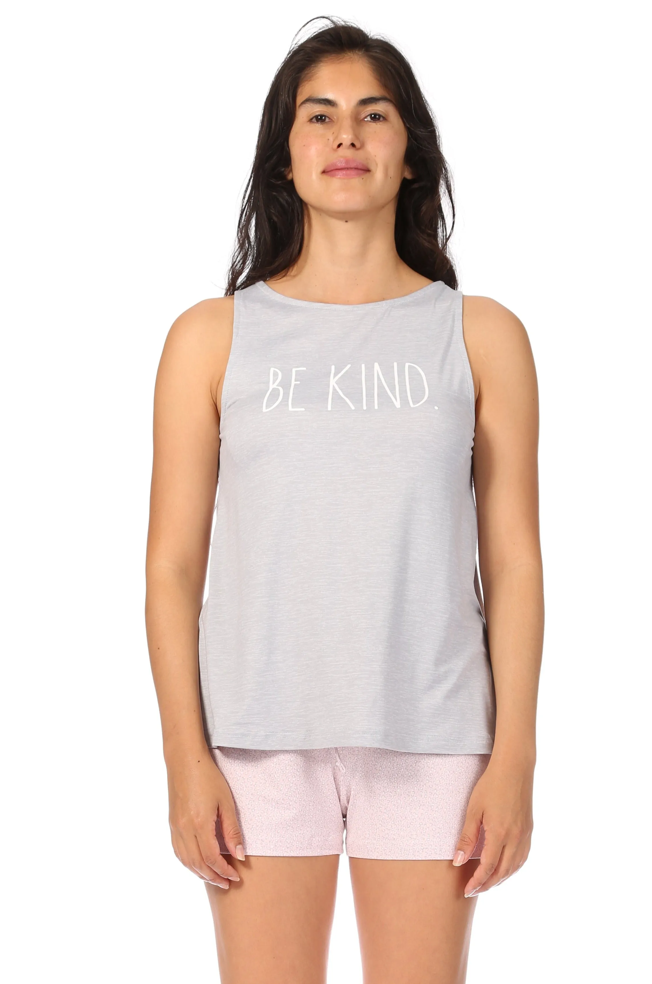 Women's "BE KIND" Tank Top and Shorts Pajama Set