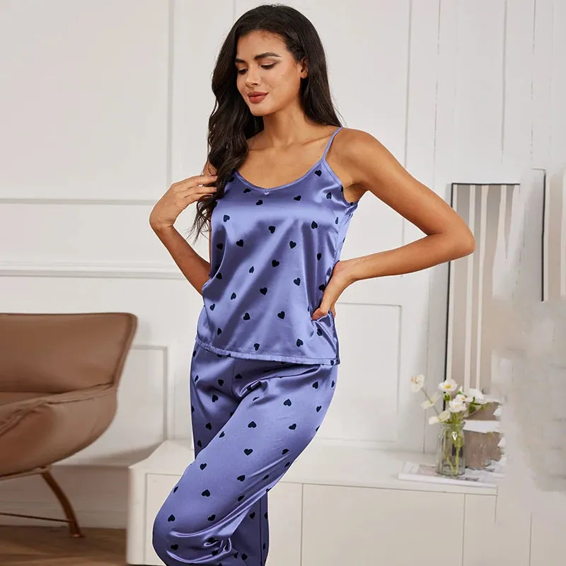 Women's Sexy Silk Pajamas Set