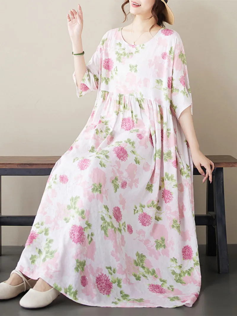 Women's Summer Charming Chic Flower Smock Dress