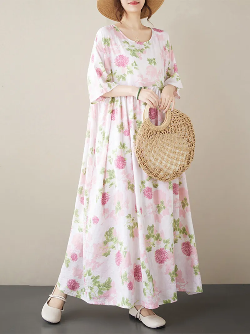 Women's Summer Charming Chic Flower Smock Dress