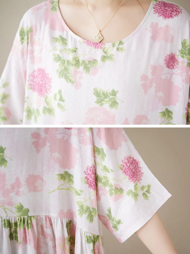 Women's Summer Charming Chic Flower Smock Dress