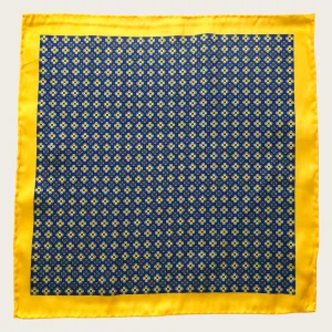 Yellow Blue Stylish and Elegant Silk Pocket Square